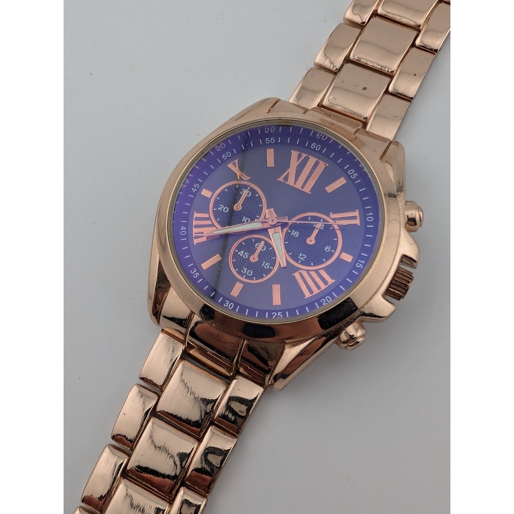 Women's Quartz Watchโ 44mm Case Rose Gold 7.5" Band- New Battery